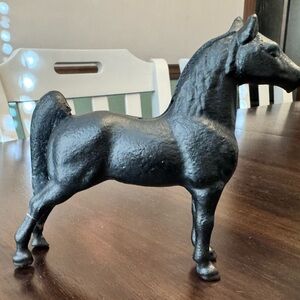 Vintage Cast Iron Black Horse Bank